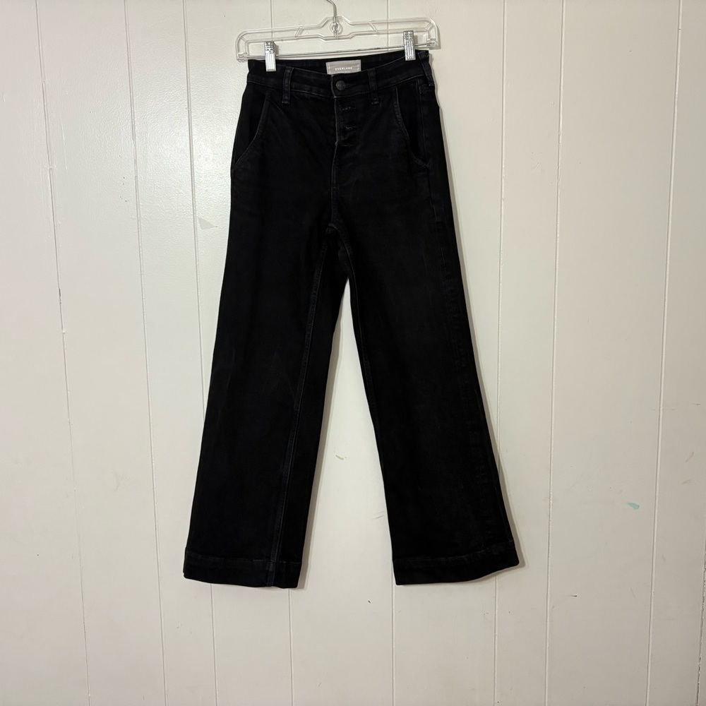 Everlane Black High Rise Wide Leg Jeans Minimalist Denim